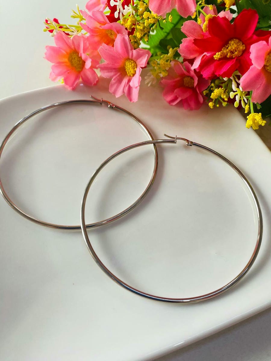 Aros plateado 8cm