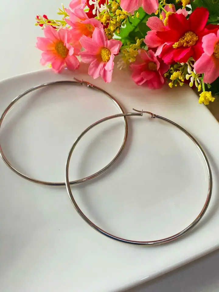 Aros plateado 8cm