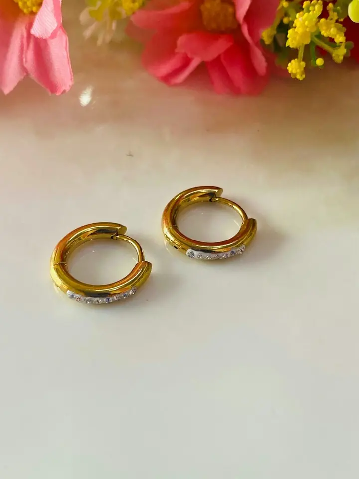 Aro dorado con strass 1cm