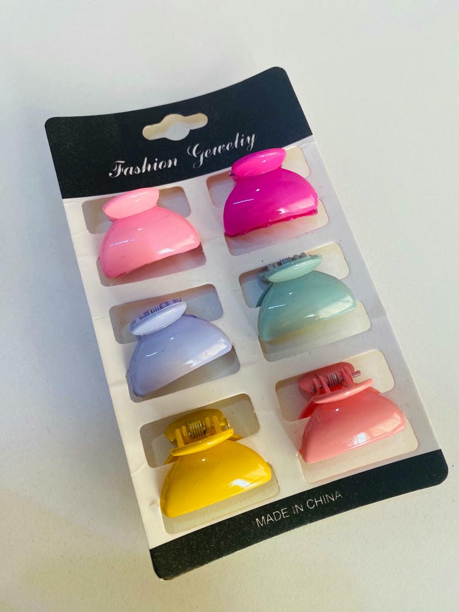 Pack de pinzas de colores lisas x6