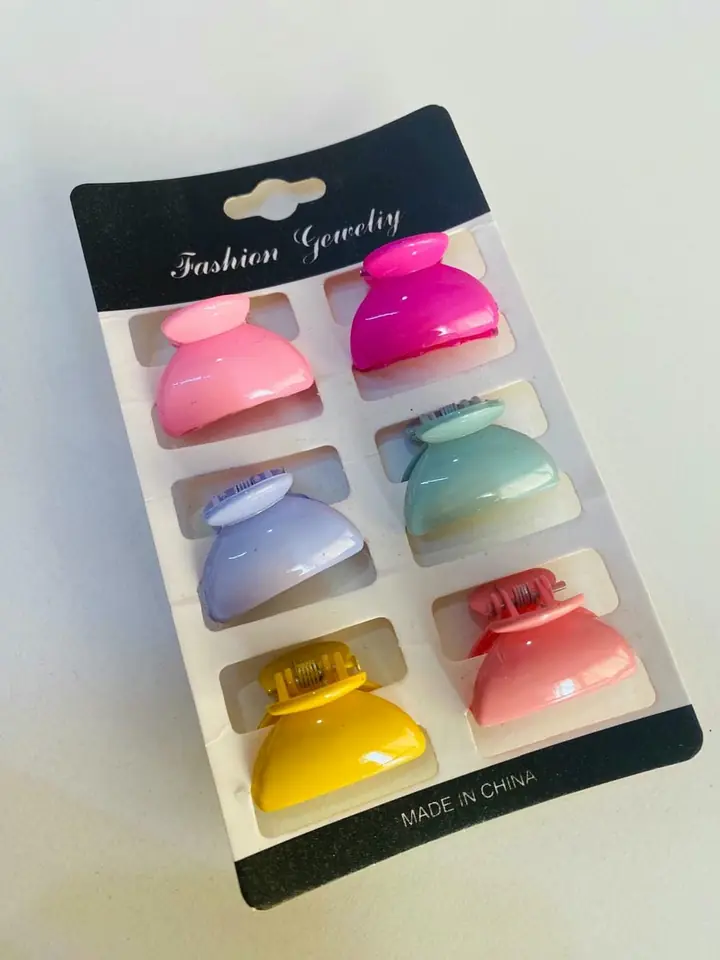 Pack de pinzas de colores lisas x6