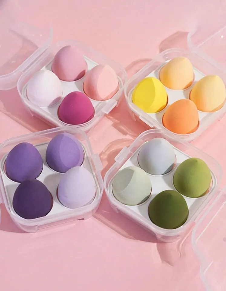 Kit  de 4 esponjas para maquillaje con estuche