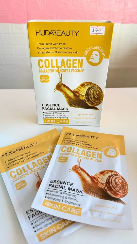 Máscara facial con colágeno