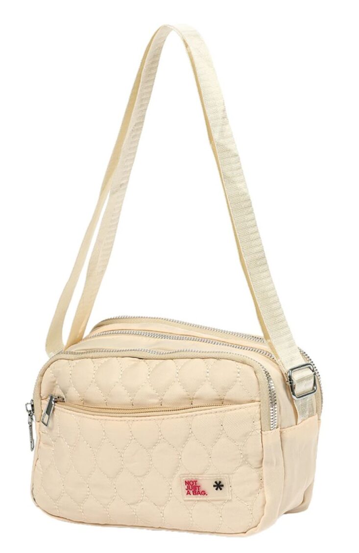 Bandolera beige capitoneada