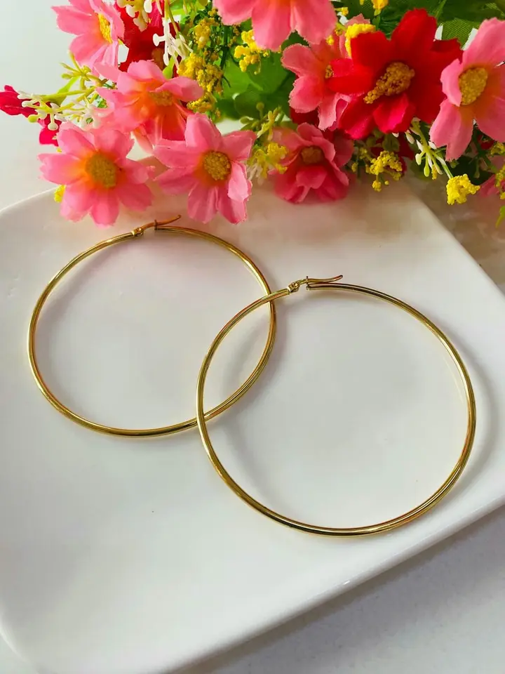 Aros dorado 7cm
