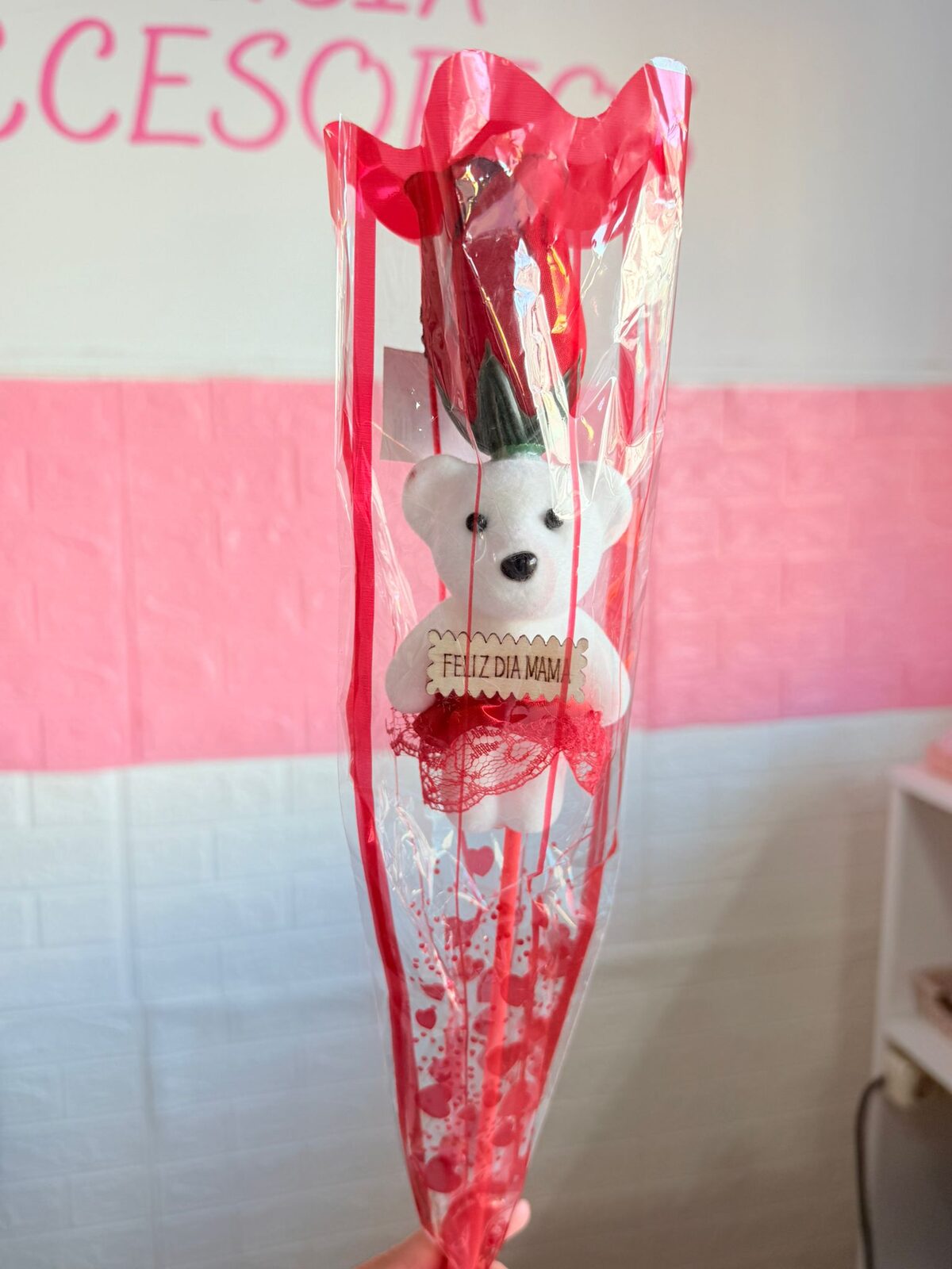 Rosa con osito