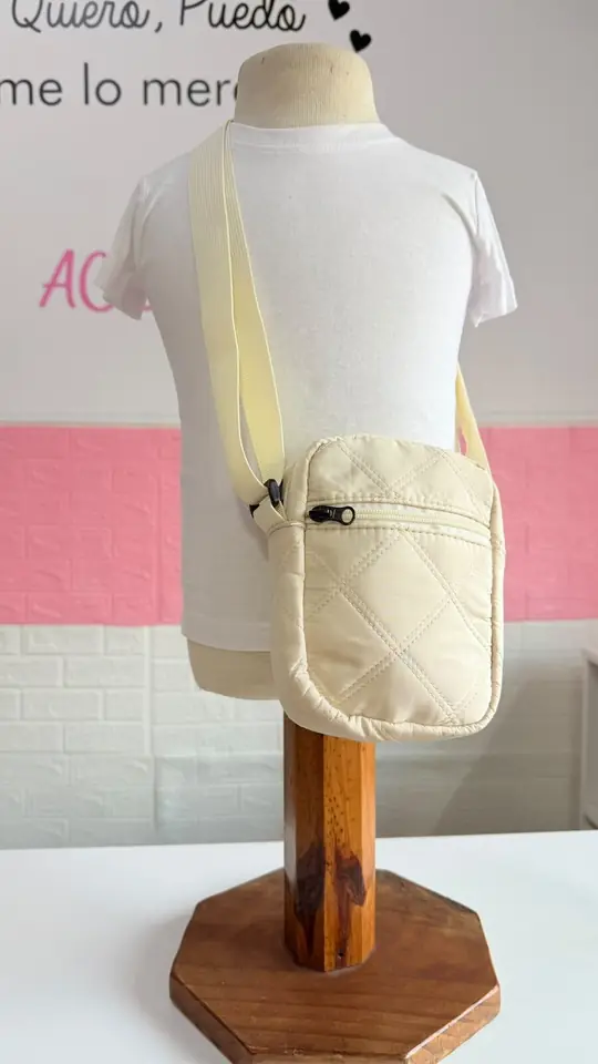 Bandolera porta celular  beige