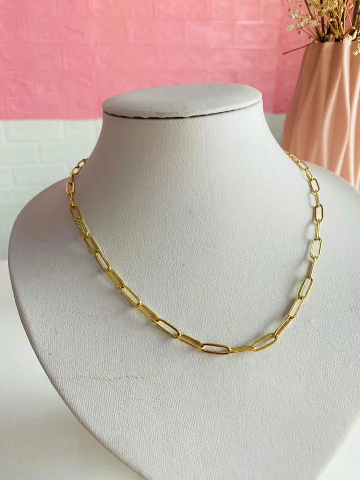 Cadena eslabón fina dorado