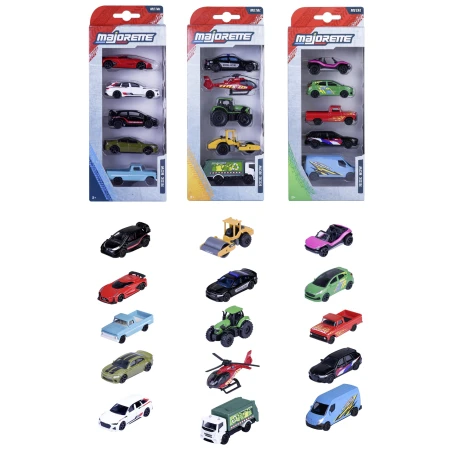 Pack X 5 Autitos Majorette Street Cars 3 Modelos