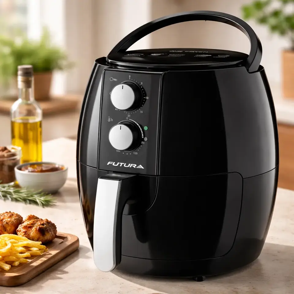 Freidora Sin Aceite Futura 1350w Gran Capacidad 4.5l Color Negro