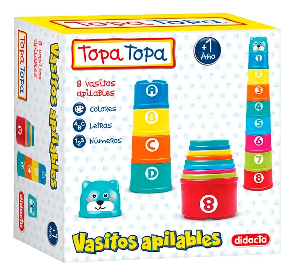 Vasitos Apilables Topa Topa Colores Letras Y Números Color Multicolor