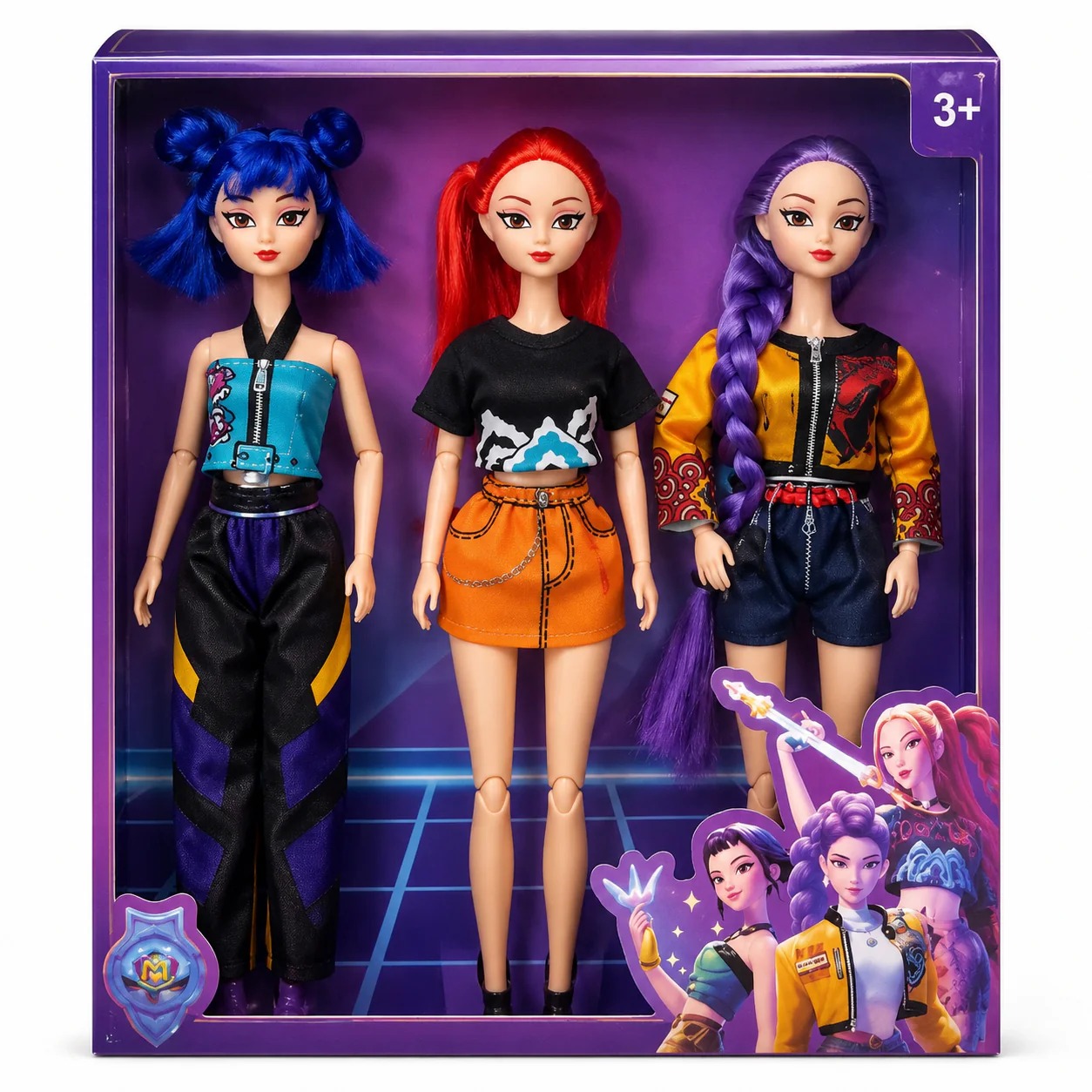 Kit 3 Muñecas Kpop Articuladas 30 Cm