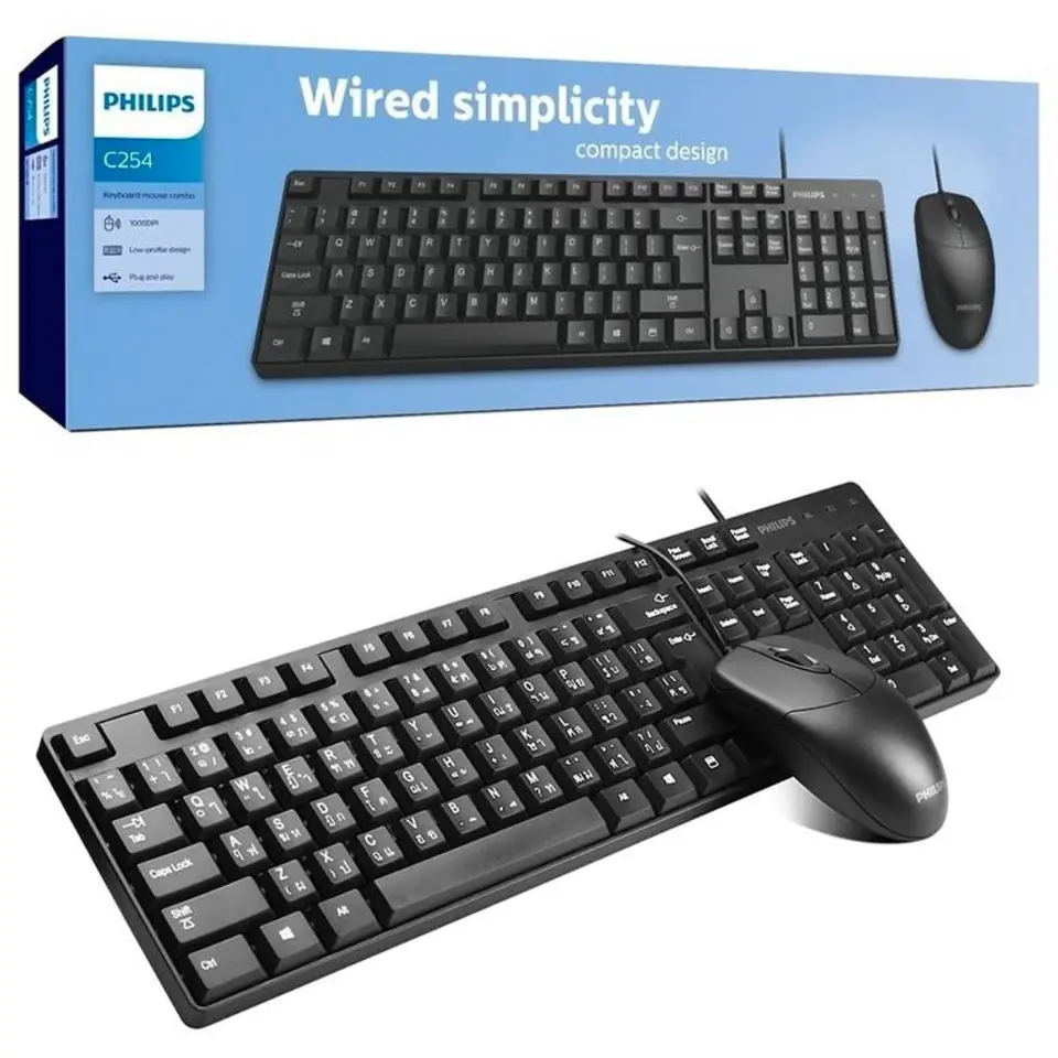 TECLADO Y MOUSE PHILIPS C254 CABLEADO