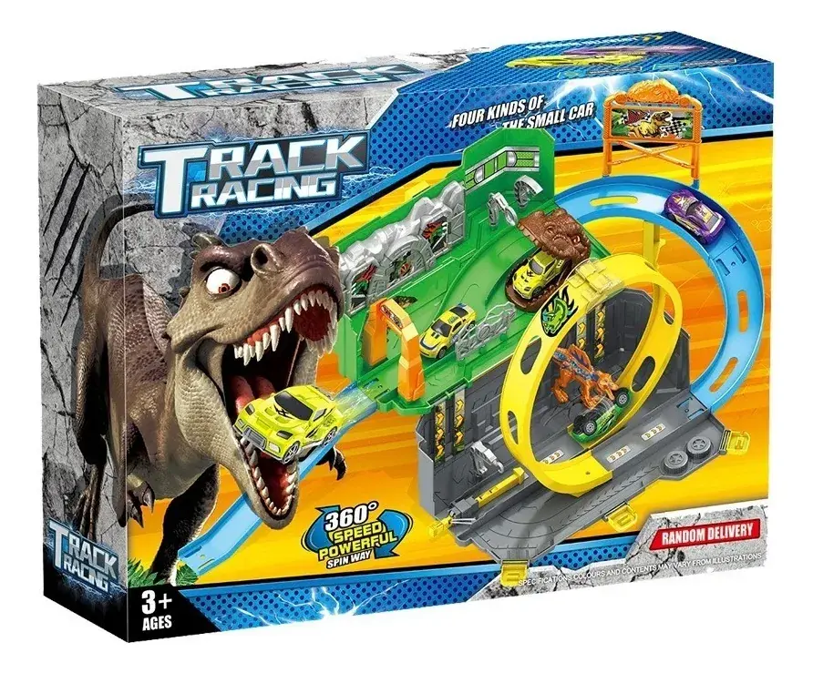 Pista De Autos Track Racing Con Loop 360 Y Dinosaurio