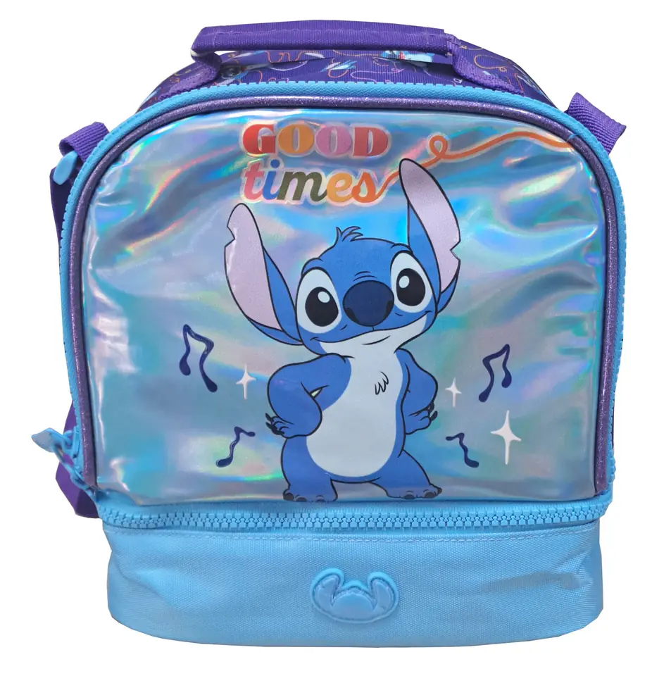 LUNCHERA PREMIUM STITCH 2 REPARTICIONES INCLUYE BOTELLA Y VIANDA