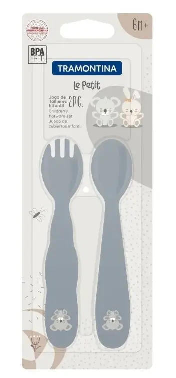 JUEGO DE CUBIERTOS INFANTIL GRIS TRAMONTINA
