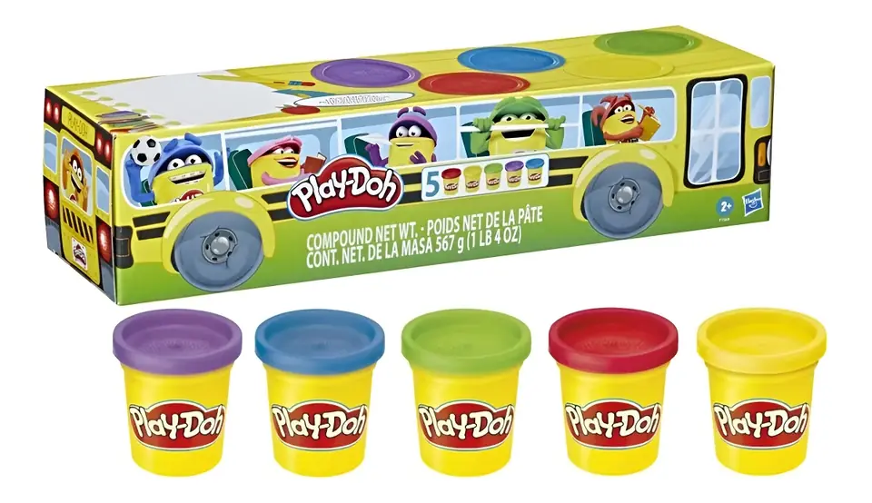 PLAY-DOH PACK 5 MASAS PLASTILINAS VUELTA A CLASES F7368