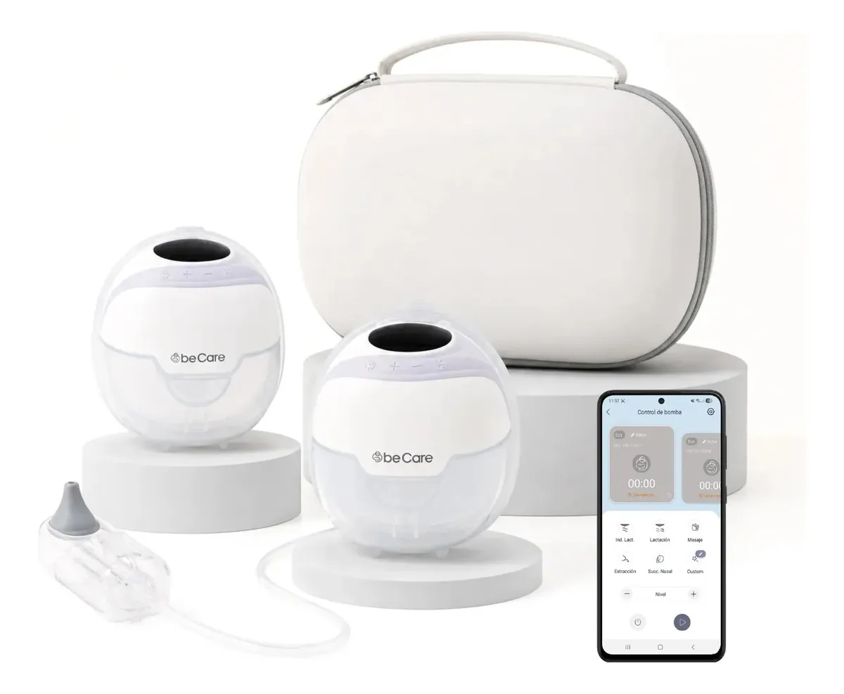 Extractor Doble De Leche Portátil Con App Becare + Aspirador