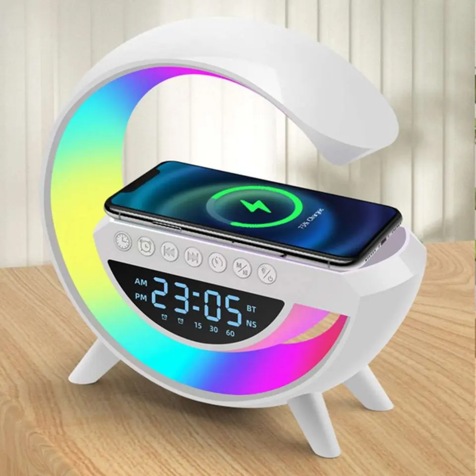 LAMPARA LED G CARGADOR RELOJ BLANCO