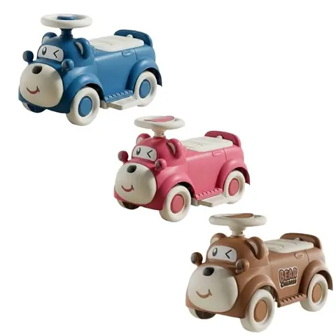 Buggy Con Sonido Diseño Oso Eosado-azul y Marrón