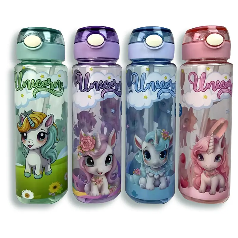 Botella con sorbito Unicornio