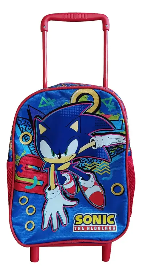 Mochila Infantil Sonic 30 Cm Con Carro-