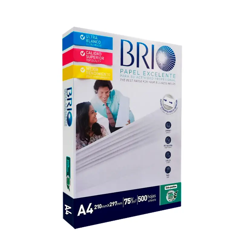 PAPEL FOTOCOPIA A4 BRIO RESMA 500HOJAS