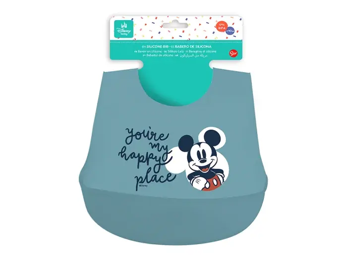 Babero de silicona Mickey Mouse