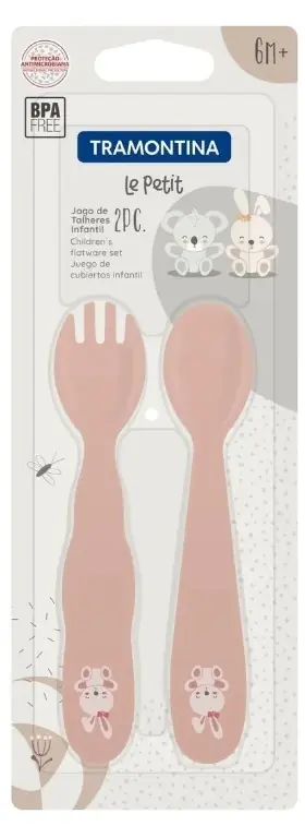 JUEGO DE CUBIERTOS INFANTIL ROSA TRAMONTINA