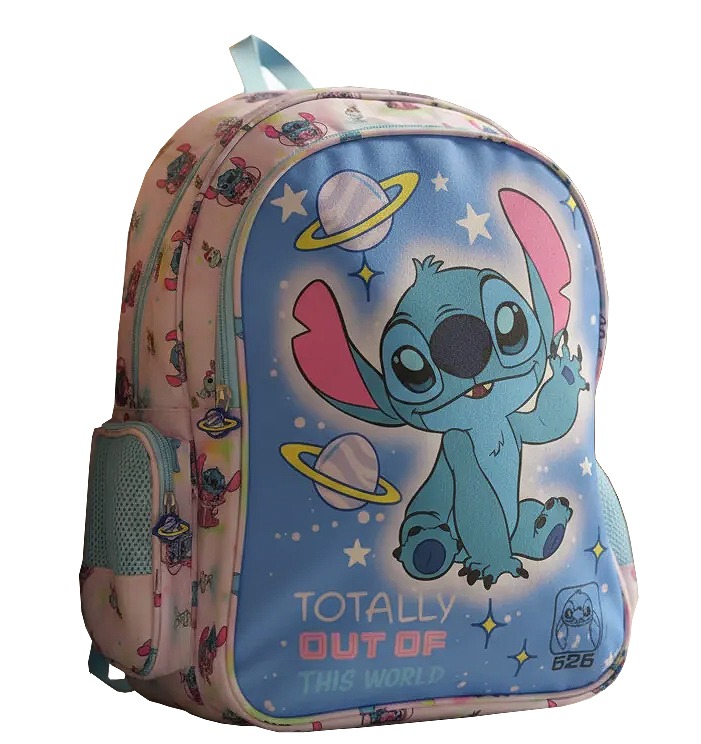 Mochila Stitch 40 Cm Estampado Rosado Stitch / Celeste