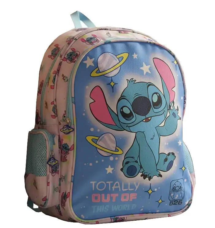 Mochila Stitch 40 Cm Estampado Rosado Stitch / Celeste
