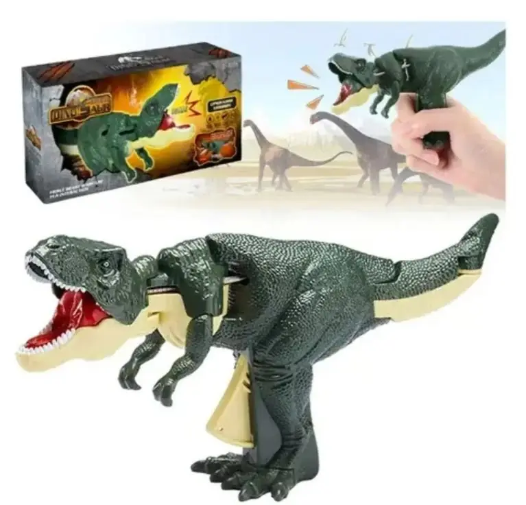 DINOSAURIO ZA ZA JUGUETE T REX PISTOLA CON SONIDO VERDE