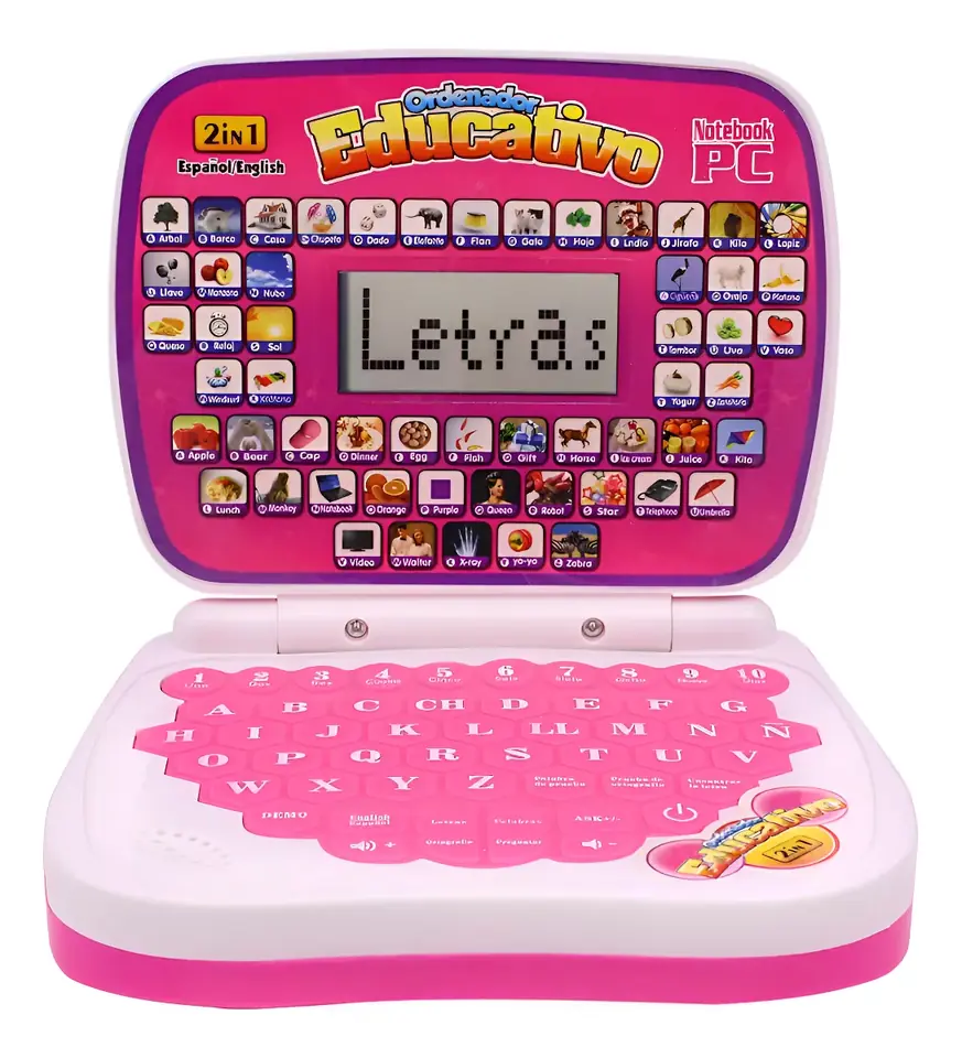 MINI LAPTOP EDUCATIVA DIDACTICA ROSA