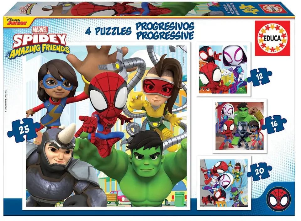 4 Puzzles Spidey Y Sus Amigos Educa