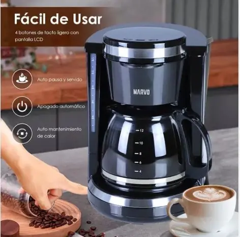CAFETERA DE VIDRIO MARVO 1.5L