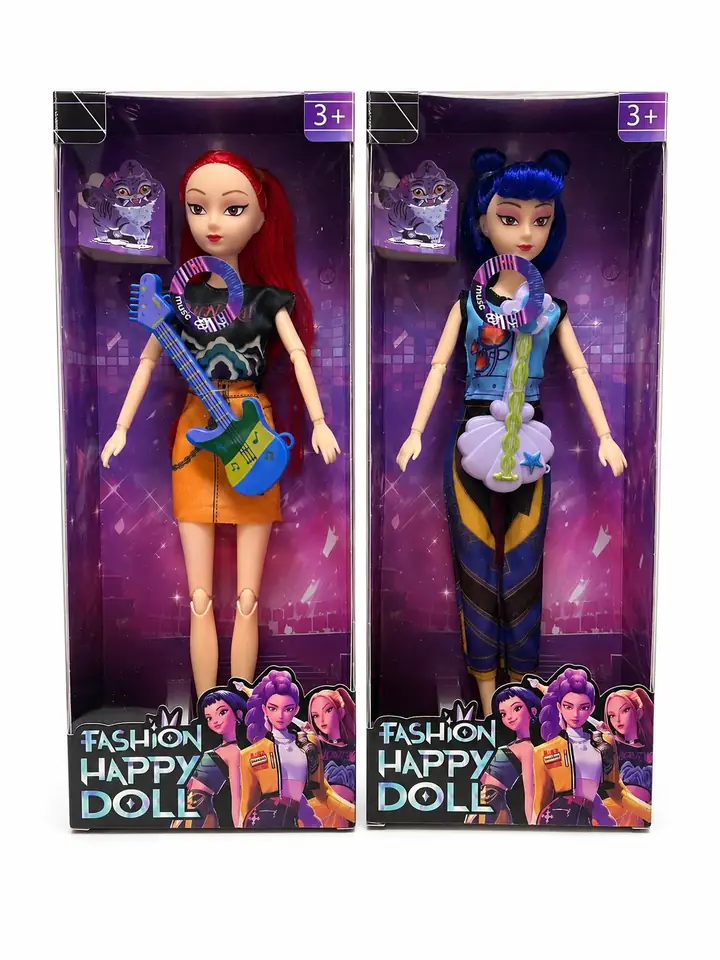 MUÑECA ARTICULADA CON SONIDO Y ACCESORIO GUERRERAS K-POP 30 cm de alto