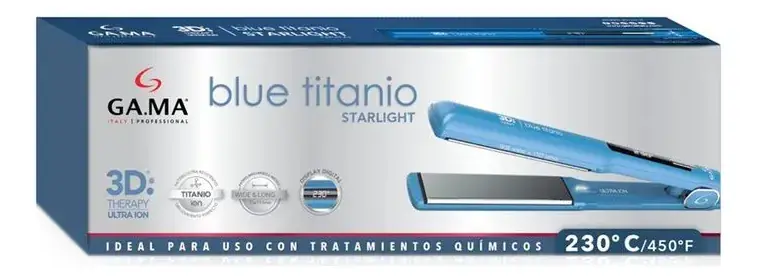 Plancha De Pelo Ga.ma Starlight Ion Titanio Azul 230°c