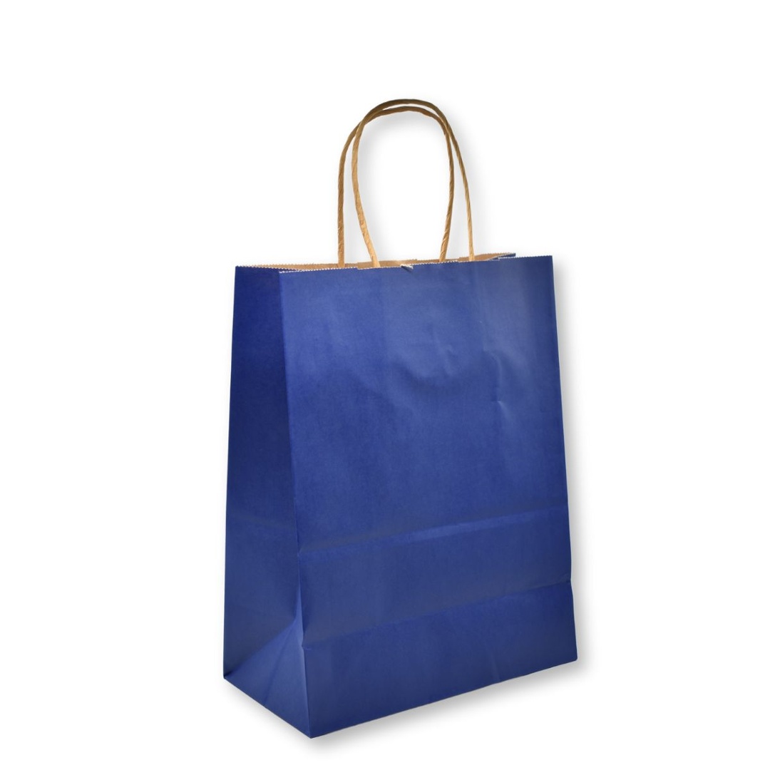 Bolsa de papel azul para regalos 25x33x12cm