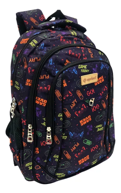 Mochila Apriori 4 Cierres Escolar 25l Color Gamer