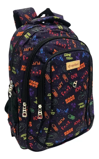 Mochila Apriori 4 Cierres Escolar 25l Color Gamer
