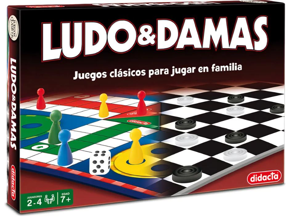 Juego de Mesa Ludo Damas Clásico Didacta Para 2 a 4 Jugadores