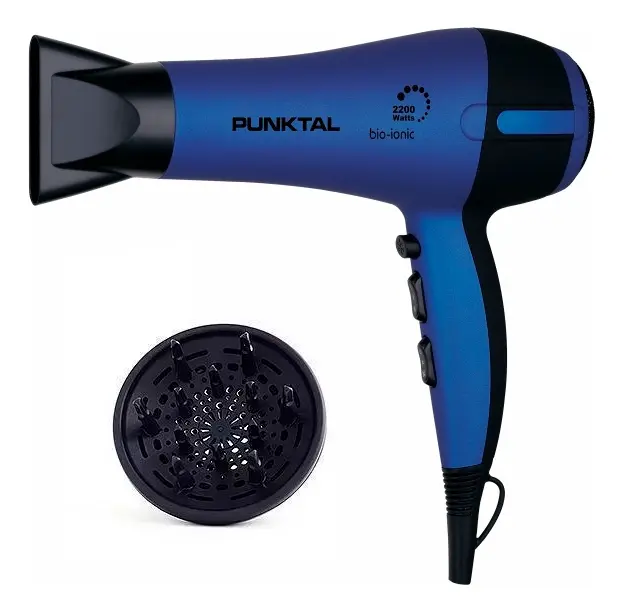 Secador De Cabello Punktal Iónico Profesional 2200w Color Violeta/Negro