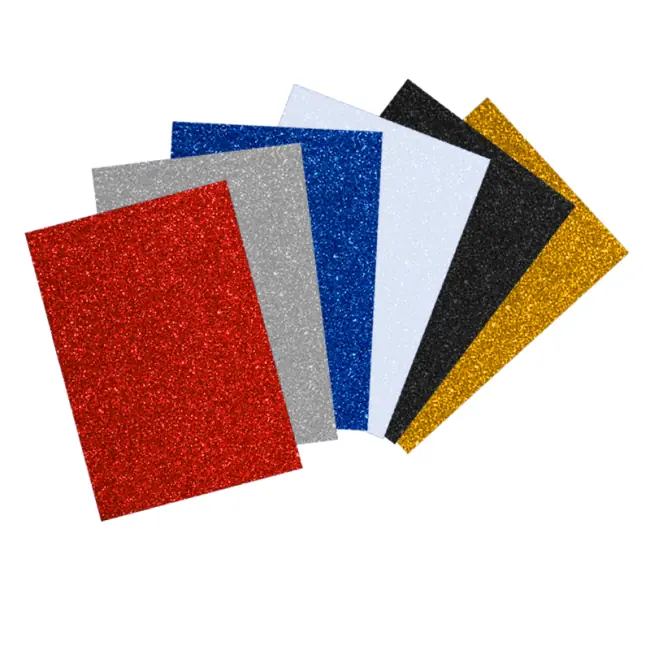 Goma Eva Glitter A4 Colores Fuertes x6