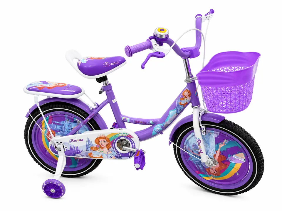 Bicicleta Rodado 16 Princesa C/canasto Color Lila