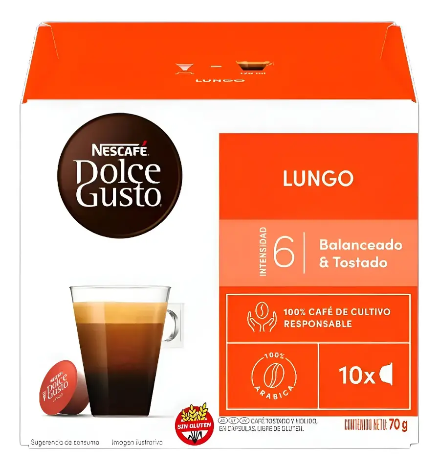 Café lungo en cápsula Nescafé Dolce Gusto