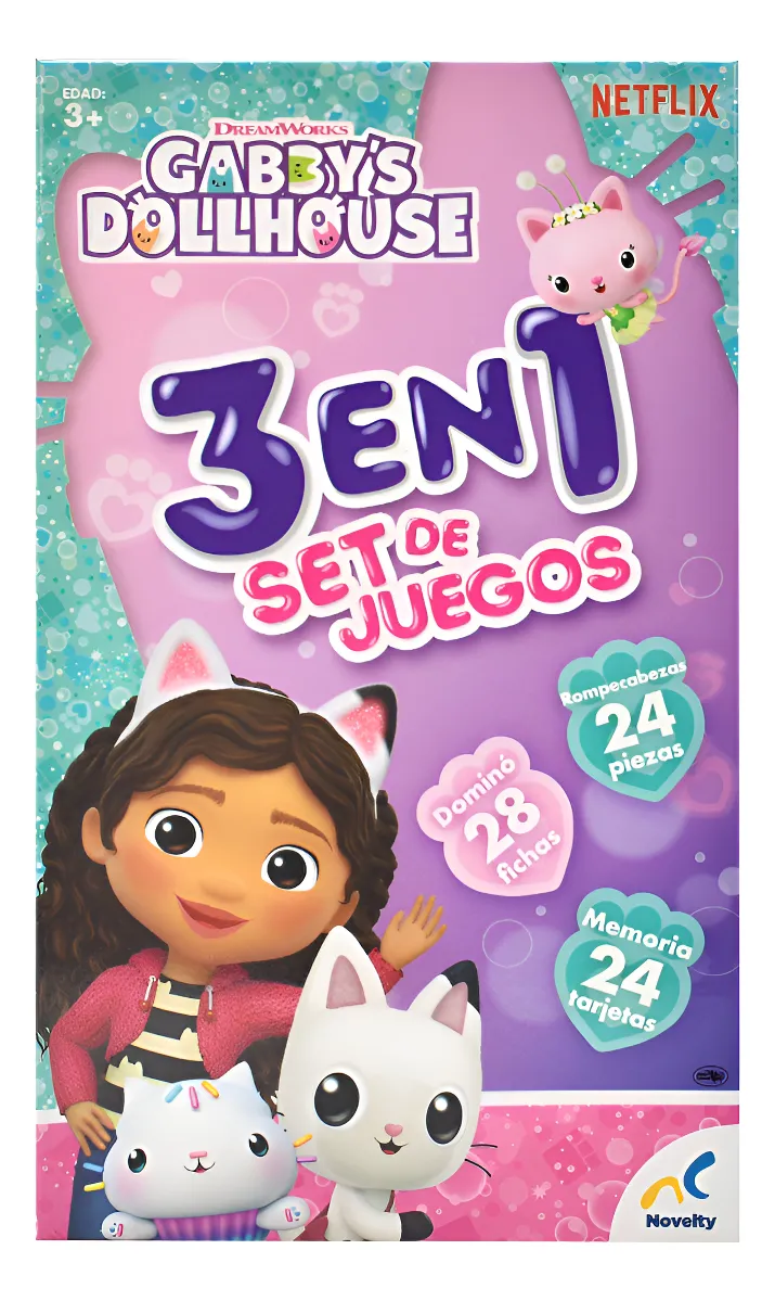 Gabbys Dollhouse 3 En 1 Set De Juegos Novelty