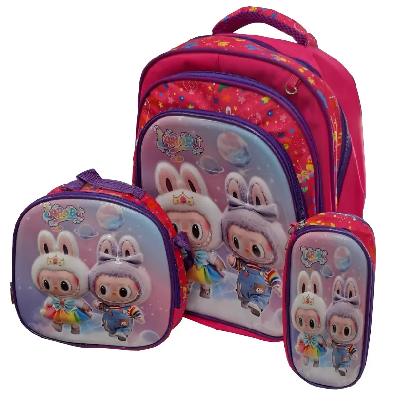 Set Mochila 3d + Lunchera + Cartuchera Labubu