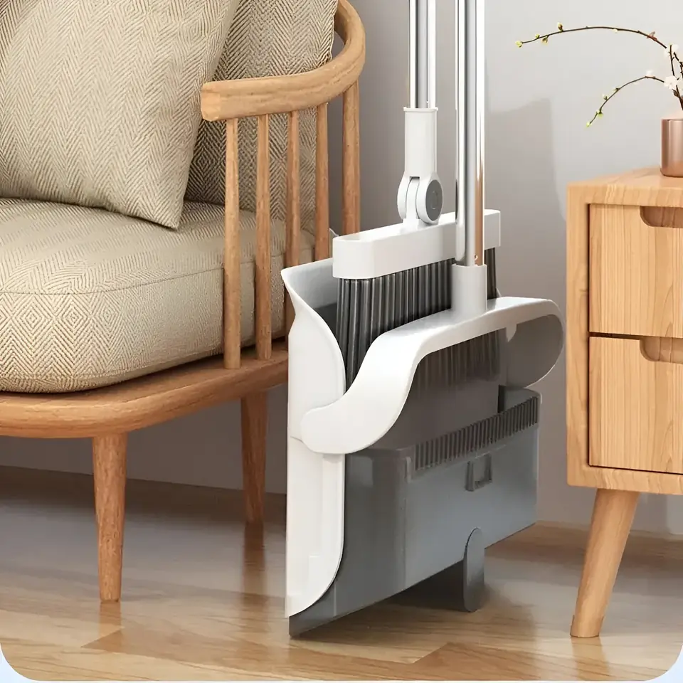 Escoba Pala Recogedor Vertical Anti Pelos Mascota Compacta