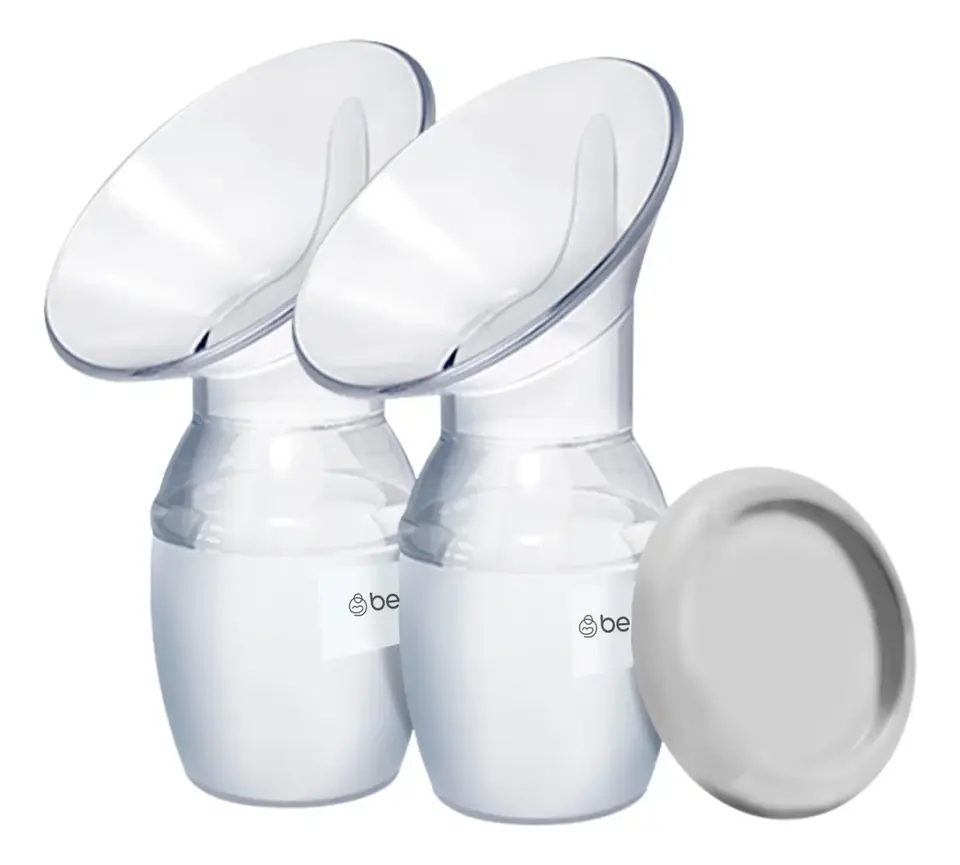 Recolector De Leche Materna De Silicona Con Tapa X2 Bebesit
