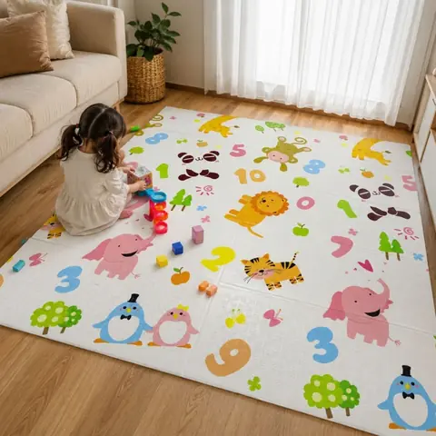 Alfombra acolchonada para bebé 150 x 180 x 0.6 cm reversible